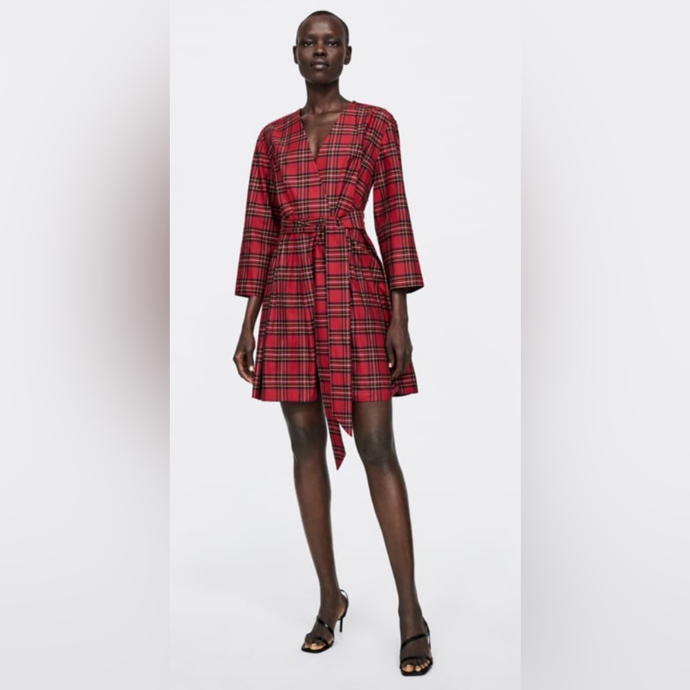 ZARA red plaid dress